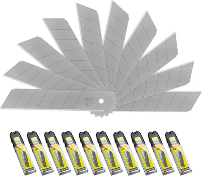 50-Pack 25MM Utility Knife Blades, Snap off Knife Blades for Retractable Box Cutters and Knife, SK5 Blades in Bulk Pack. 10pc ×5c