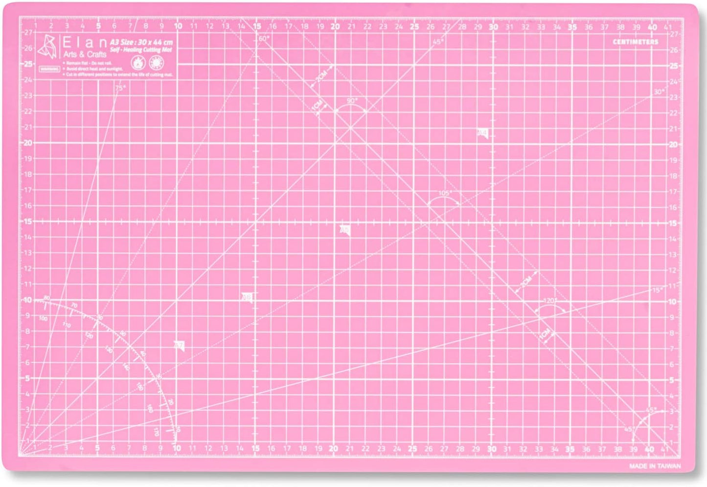 Elan Cutting Mat A3 Pink & Purple, Self Healing Cutting Mat 12x18 Inch, 5-Ply Craft Board Pink, Hobby Board for Crafts 12x18 Inch