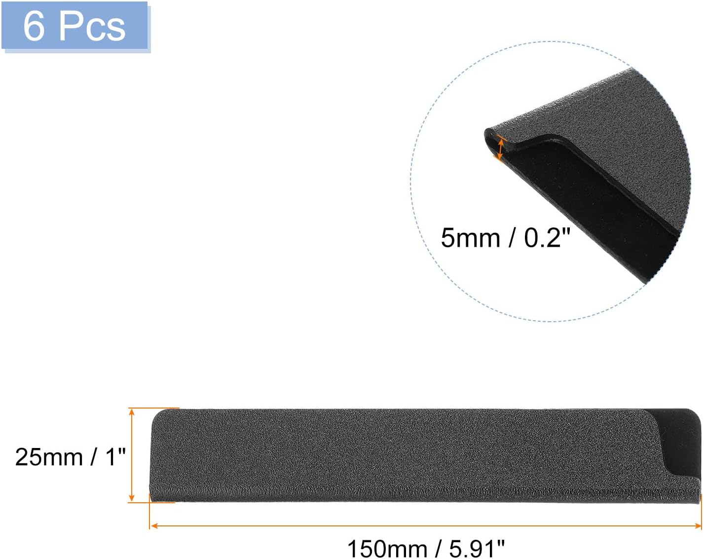 uxcell 2 Pcs Knife Tip Guards 6.5"x 2" ABS Knife Cover Sleeves Knife Case Blade Protector Universal Knife Sheath for Home Kitchen Knife, Black