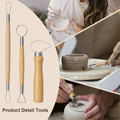 Amrules Clay Tools Kit, 12 PCS Polymer Clay Cutter Tools, Rectangle Shape Acrylic Press Board and Roller Pin Supplies Suitable for Shaping, Carving, Pottery Craft and DIY Projects