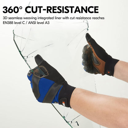 Vgo... Cutproof Gloves,Cut Resistant Gloves,HPPE Anti-cut Liner,Hand Protection,ANSI A3,Touchscreen