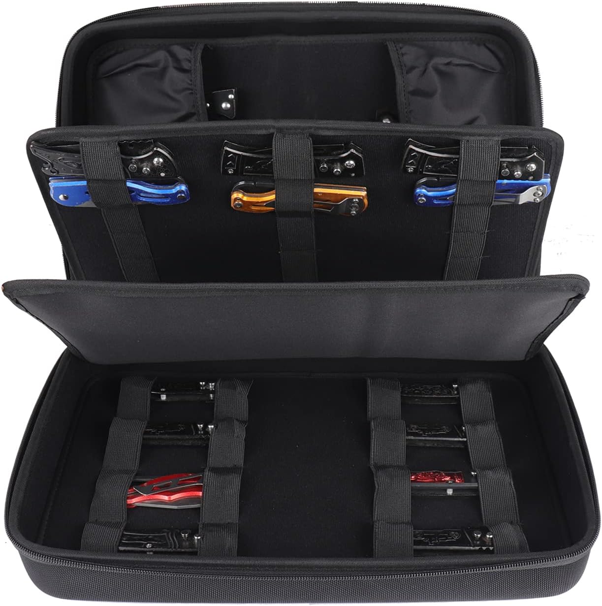Knife Display Case,Pocket Knife Display Case,Knife Case Storage Box,Knife Holder with 42+ Slots,Folding Knive Sheath Bag Collection Carrier for Tactical Survival Knife,Outdoor,Kitchen,EDC Mini Knife