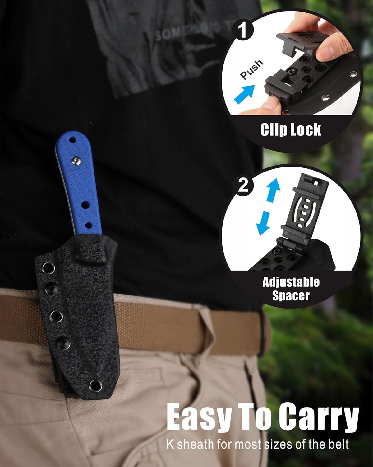 REAT Fixed Blade Knife with Kydex Sheath, 3.75" D2 Steel Blade,Ergonomic G10 Handle, Sharp EDC Knife, Small Tool for Camping Survival Tactical Hiking,Gifts for Men,Women
