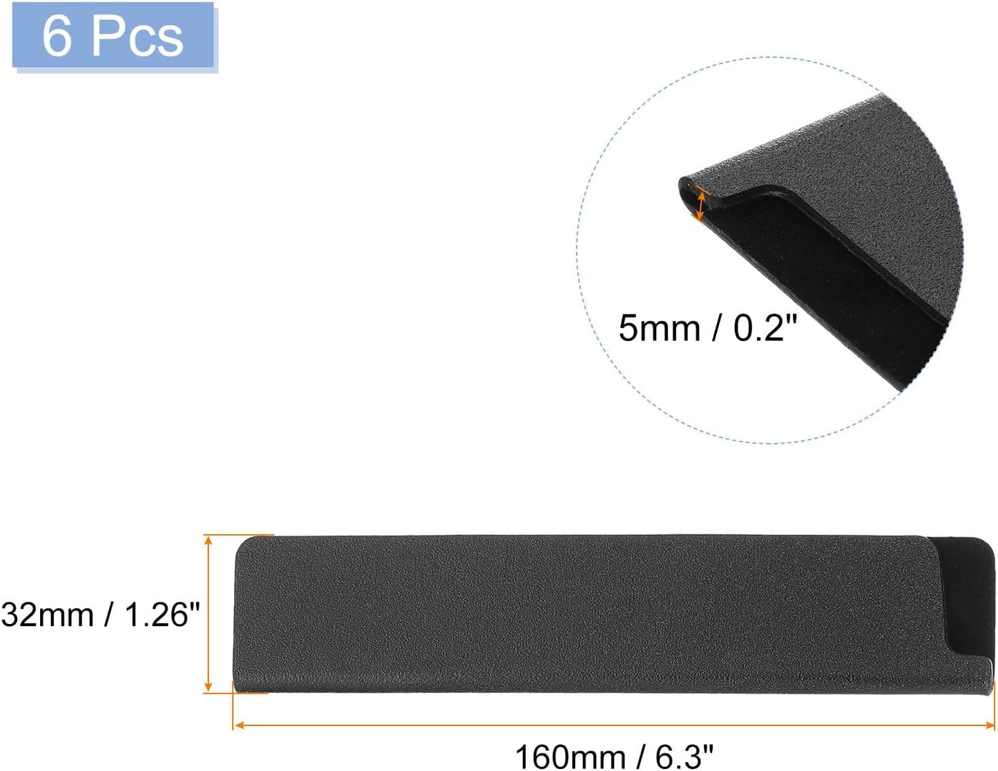 uxcell 2 Pcs Knife Tip Guards 6.5"x 2" ABS Knife Cover Sleeves Knife Case Blade Protector Universal Knife Sheath for Home Kitchen Knife, Black
