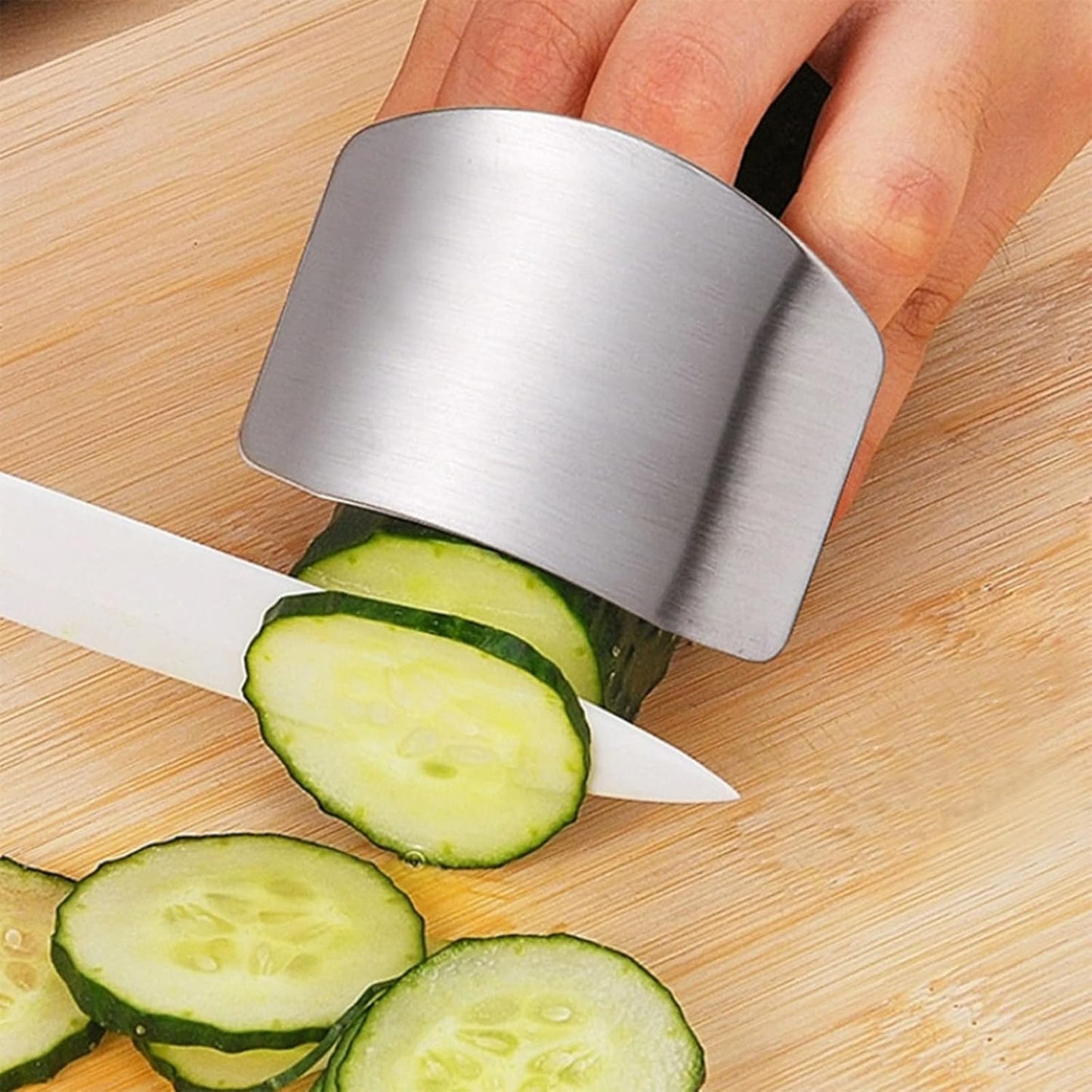 4 Pcs Stainless Steel Finger Guards, Finger Protectors Cutting, Slicing, Dicing, Chopping Vegetables Kitchen Tool Knife Shields Guards Avoid Hurting