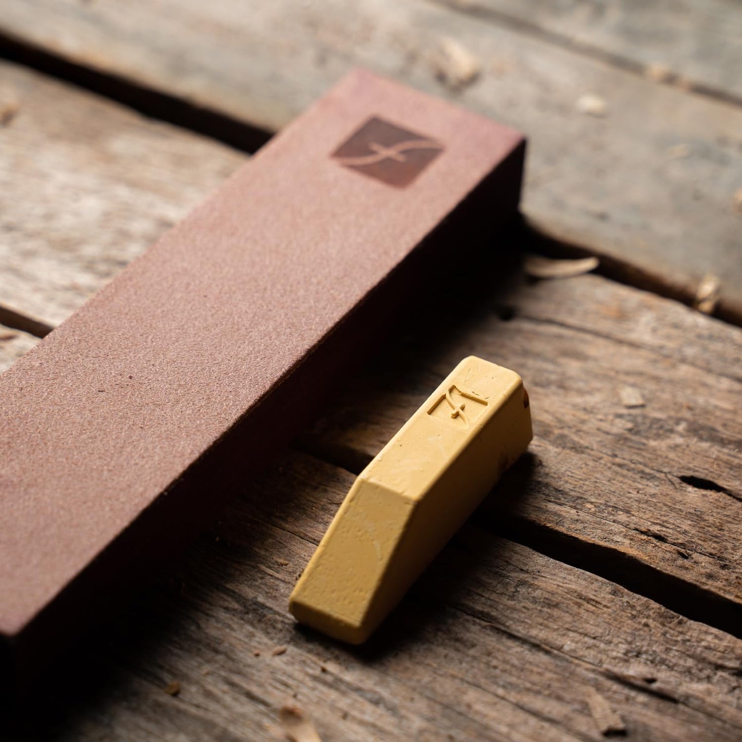 Wood Carving Tools | 8" x 2" Leather Knife Strop with 1 Ounce Bar of Gold Polishing Compound for Polishing and Buffing | PW14 | Made in the U.S.A.