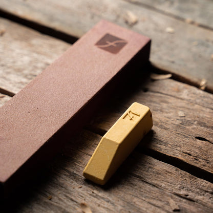 Wood Carving Tools | 8" x 2" Leather Knife Strop with 1 Ounce Bar of Gold Polishing Compound for Polishing and Buffing | PW14 | Made in the U.S.A.