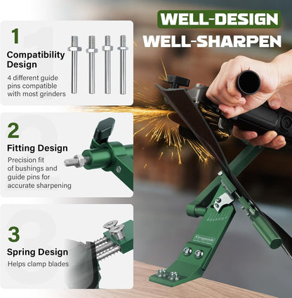Lawn Mower Blade Sharpener, Lawnmower Blade Sharpening Tool with Blade Balancer, Blade Sharpner Kit