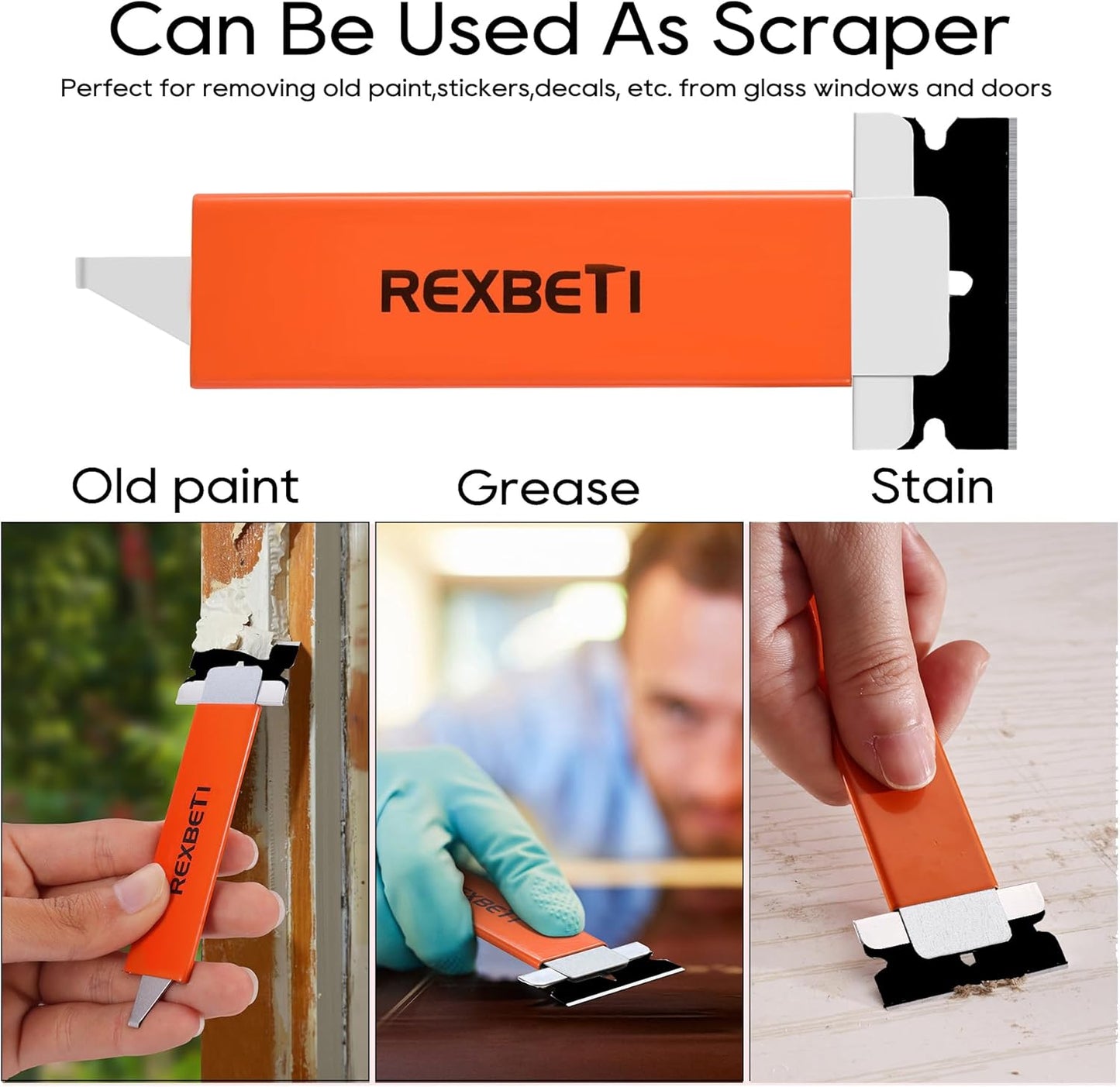 REXBETI 12 Pack Box Cutter, Retractable Cardboard Cutter, Razor Blade Scraper, Handy Box Opener, More Sharp Single Edge Razor Blade Box Cutter Set for Packages Papers and Boxes, Antirust Utility Knife