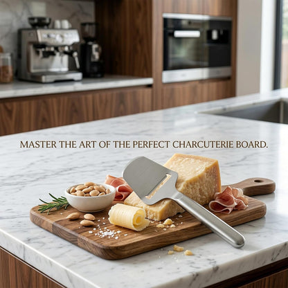 Cheese Slicer for Block Cheese, Stainless Steel Cheese Cutter with One-Piece Design & Serving Tip, Multi Functional Cheese Knife, Charcuterie Accessories, Dishwasher Safe