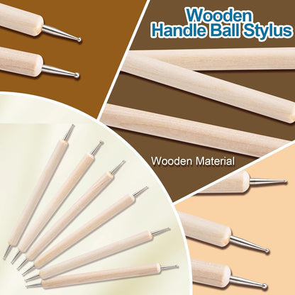 Amrules Clay Tools Kit, 12 PCS Polymer Clay Cutter Tools, Rectangle Shape Acrylic Press Board and Roller Pin Supplies Suitable for Shaping, Carving, Pottery Craft and DIY Projects