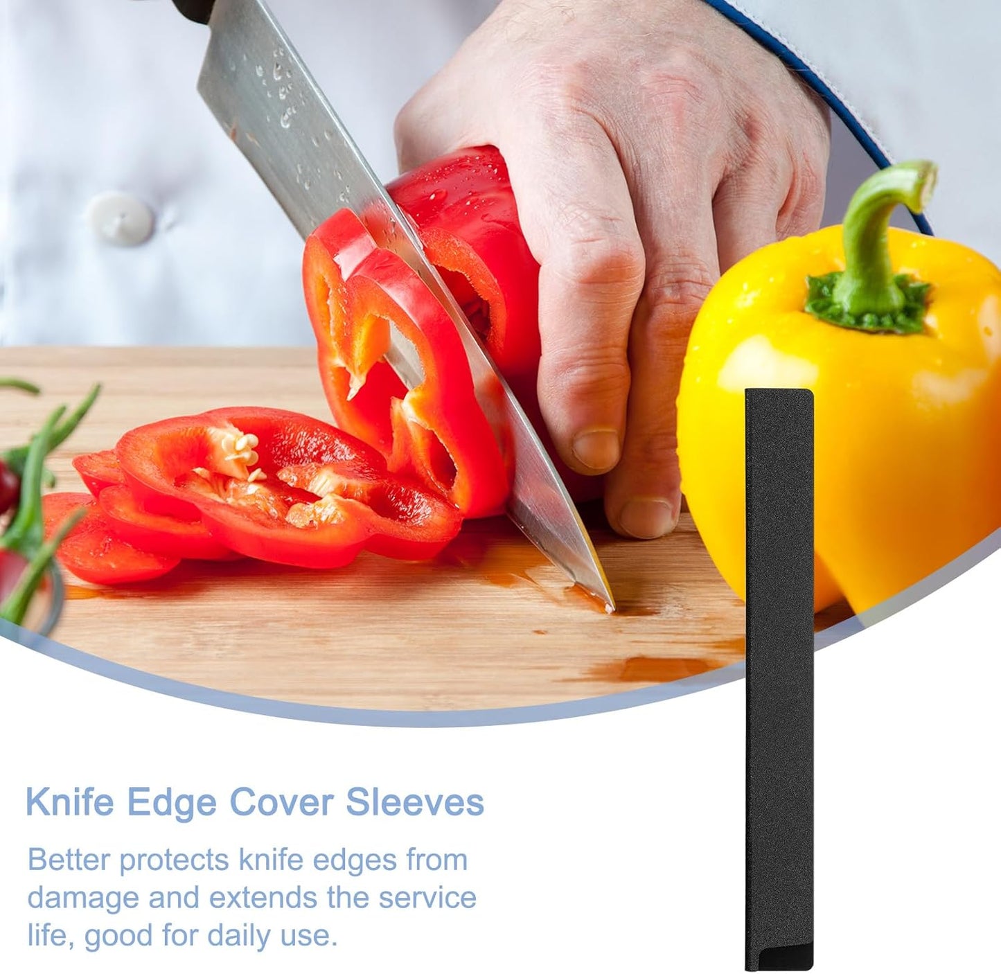 uxcell 3Pcs Knife Edge Guards 5.9"x1" ABS Knife Cover Sleeves Knife Case Blade Protector Universal Knife Sheath for Home Kitchen Knife