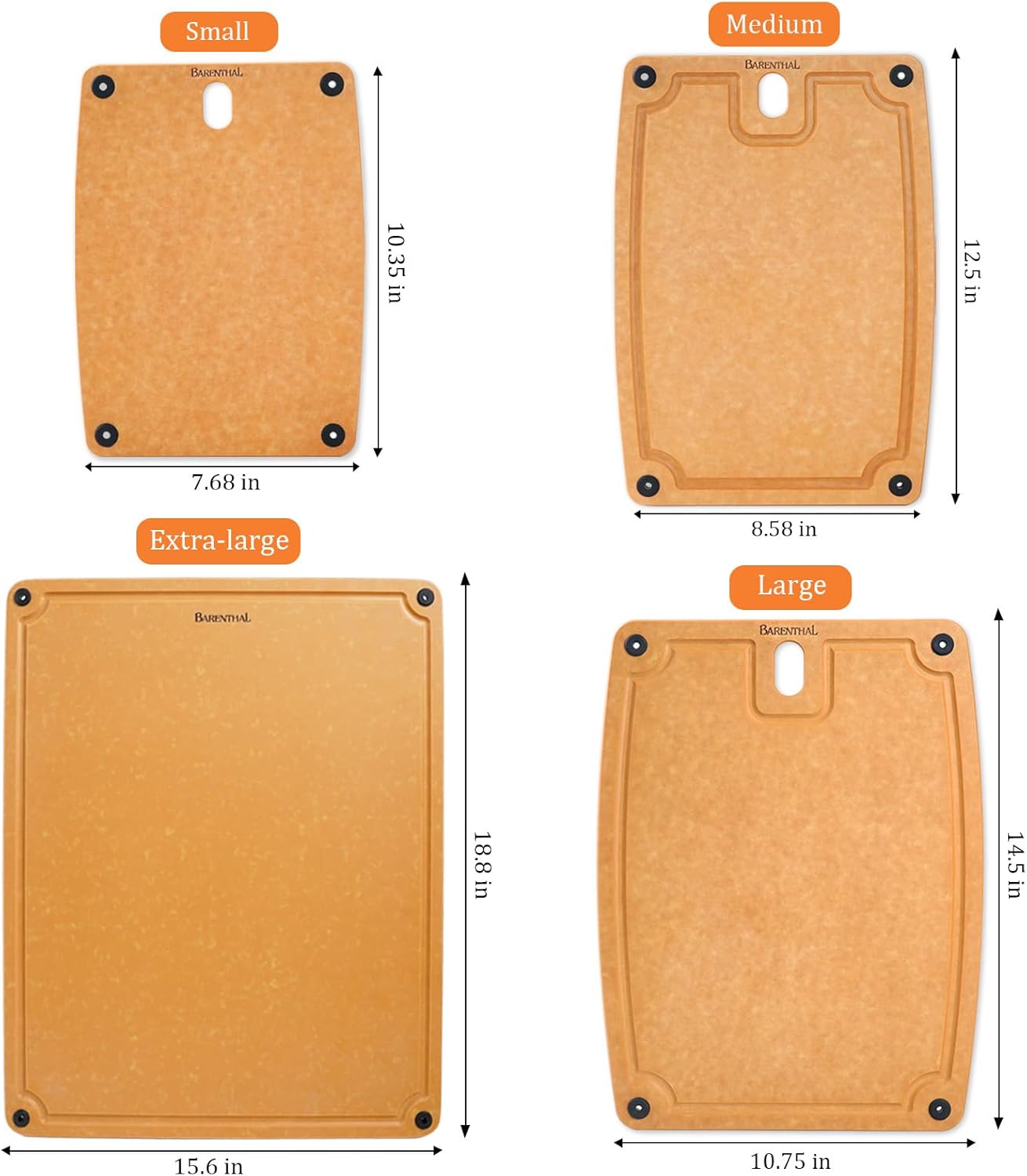Cutting Boards for Kitchen Dishwasher Safe Eco-Friendly Composite Cutting Board Set of 2, Reversible Chopping Board with Handles & Juice Grooves, Small & Large Cutting Board for Countertop