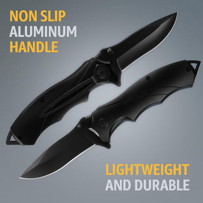 Pocket Knife for Men - Tactical Gear with Glass Breaker and Pocket Clip - Sharp Folding Knives for EDC, Outdoor Cooking, Cutting Cake - Kitchen Utensils & Gadgets - Gifts for Husband, Dad 6495 B