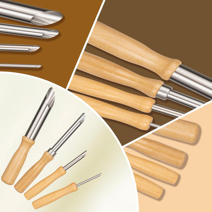Amrules Clay Tools Kit, 12 PCS Polymer Clay Cutter Tools, Rectangle Shape Acrylic Press Board and Roller Pin Supplies Suitable for Shaping, Carving, Pottery Craft and DIY Projects