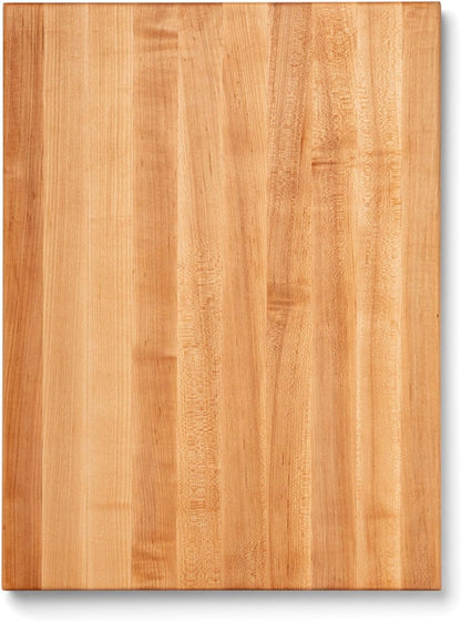 John Boos R-Board Series Rectangular Wooden Maple Cutting Board 20”x15” – 1.5” Thick, 12-lb Reversible Butcher Block with Edge-Grain & Finger Grips – Made in the USA