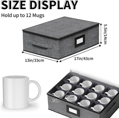 Aokeyee 2-Pack Silverware Storage Box, Sturdy Flatware Organizer with 5 Compartments & Adjustable Dividers, Utensil Case with Clear Lid & Handle for Knives, Forks & Spoons, Gray