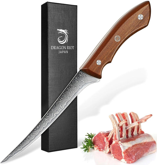 DRAGON RIOT Damascus Cleaver Knife 10 inch, VG10 Damascus Knife for Meat Cutting, Butcher Knife with Wood Handle for Chopper Vegetables Razor Sharp Chooping Knife, Premium Gift Box