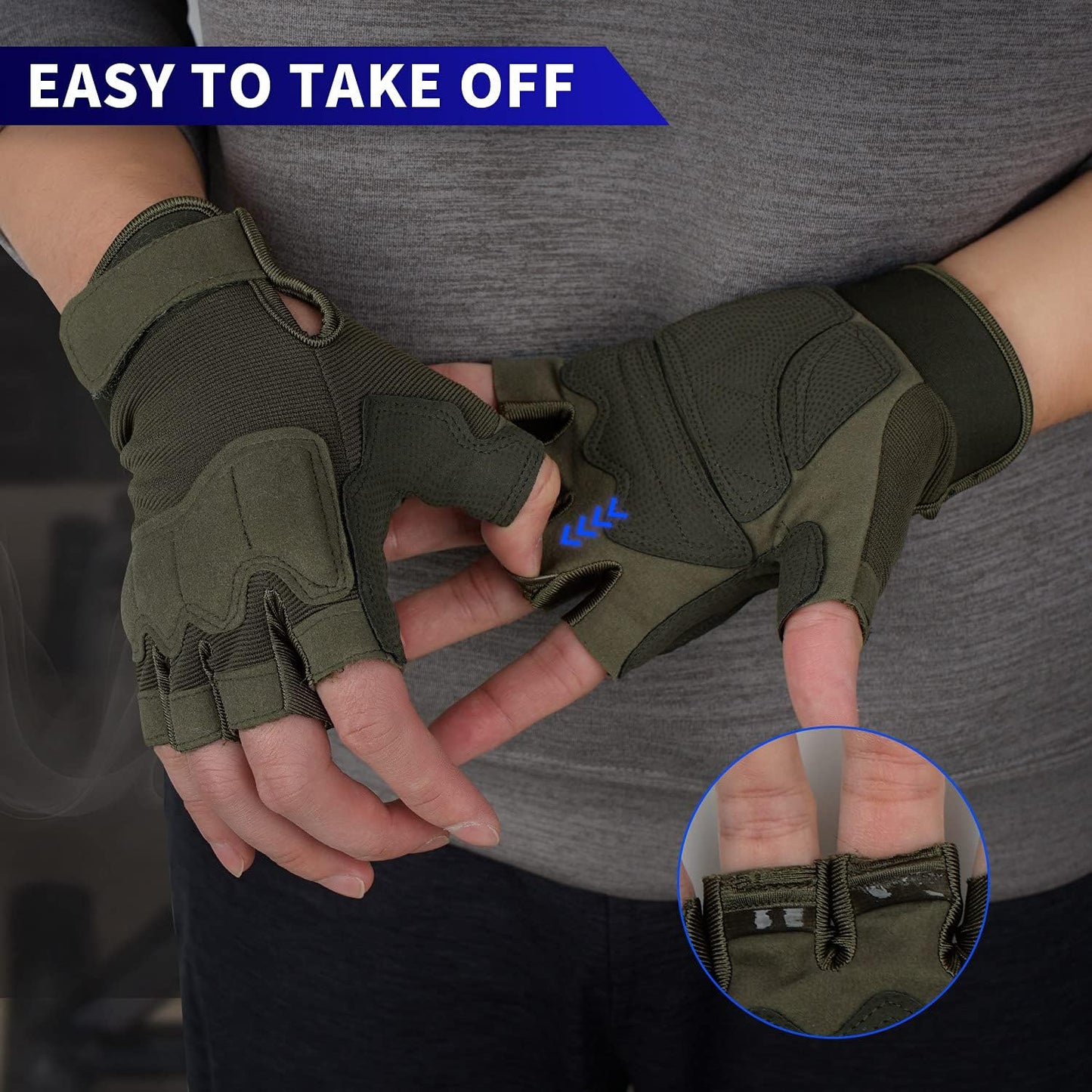 FIORETTO Fingerless Workout & Exercise Gloves for Gym, Weight Lifting, Airsoft, Shooting, Hunting, Hiking, Cycling, Driving, Motorcycle, Climbing M210603