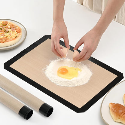 Luckyiren 2-Pack Silicone Baking Mats – Non-Stick Reusable BPA-Free Oven Liners, 100% Food-Grade Silicone, Fit Half Sheet Pans (16.54" x 11.62") for Cookies, Pastry & More