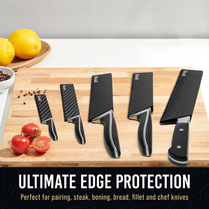 Knife Sheaths for Kitchen Knives 8"-12" Universal Knife Edge Guards Set | Cover with Extra Strength | BPA-Free Guards | Non-toxic and Food Safe (2 Pcs)