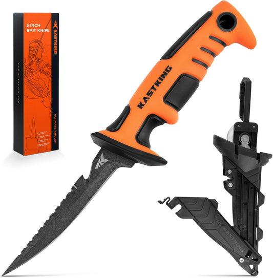 KastKing Ultimate Angler 7" Fillet Knife, Razor Sharp Corrosion-resistant Vanadium Stainless Steel Blade, Fishing Knife Includes Sheath with Sharpener & Line Cutter, EnduraGrip Ergonomic Handle