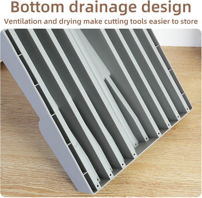 Drawer Knife Organizer, Kitchen Plastic Drawer Knife Block Holder Storage Sets for 16 Knives and 1 Sharpening Steel Extra Large Steak Chefs Knives Holder