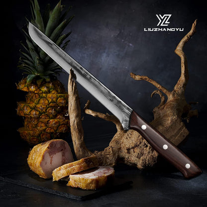 Waterboss,Japanese Sushi Chef Knife Salmon Knife Slicer Razor Sharp Sashimi Watermelon Knives, 5Cr15mov Stainless Steel Sashimi Yanagiba Knife, Maple Handle, 11.8inch (300mm)