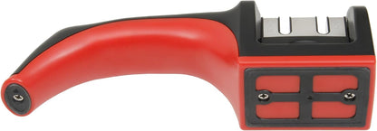 Ergo Chef Fastedge 2 Stage Knife Sharpener, Tabletop Kitchen Knife Sharpener, Tungsten Carbide and Ceramic Inserts, Red