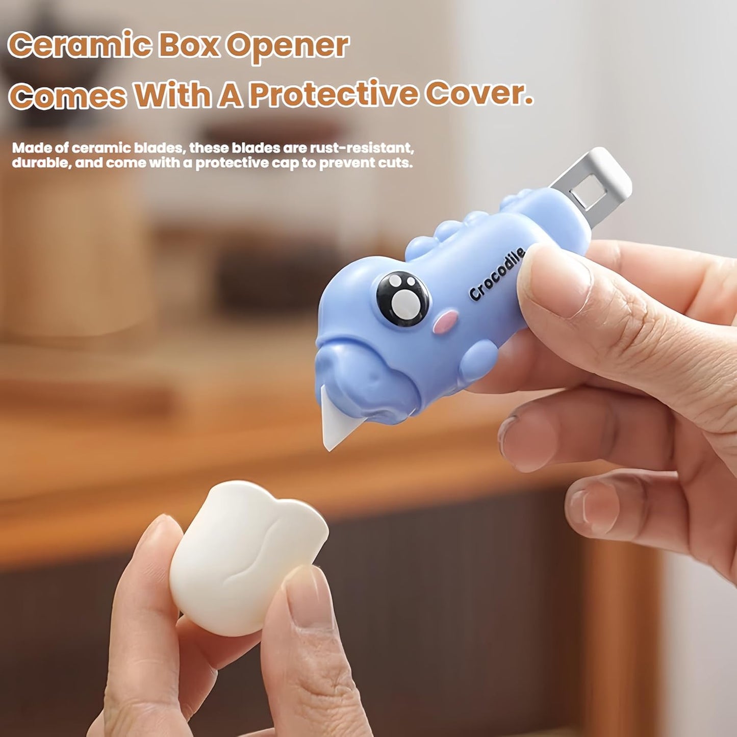 2 Pack Ceramic Box Cutter, Retractable, Mini, Cute, Box Opener, Built-In Magnetic, Small Box Cutter, Safe for Kids, Package Opener with Lanyard for Home, Office