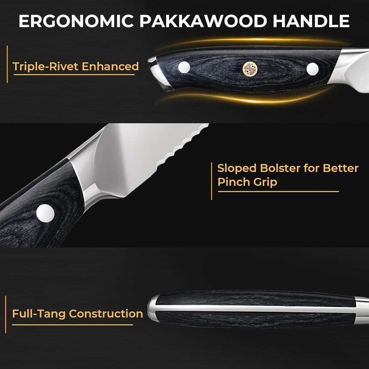 DiiHAUZZ Brisket Knife, 12 Inch Carving Knife for Meat, Razor Sharp High Carbon Steel, Full Tang Ergonomic Pakkawood Handle Slicing Knives for Roast Beef, BBQ, Turkey, Grilling Gift for Men