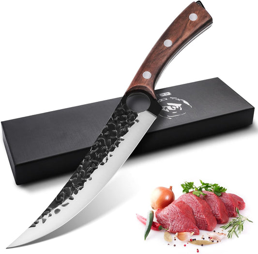 Purple Dragon Slicing Carving Knife – 8.86" Brisket Knife Razor Sharp Japanese Breaking Knives for Meat Cutting - Full Tang Design with Ergonomic Handle - Gifts for Men and Women