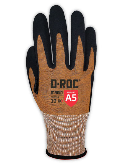 MAGID D-ROC ANSI A5 DX+ Technology VersaTek Grip Work Gloves, 1 Pair, Size 10/XL, DXPG53