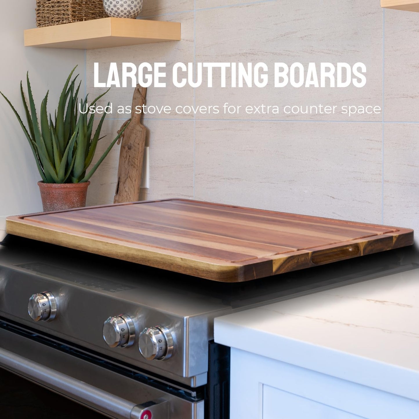 24 x 18 Inch XXL Countertop Cutting Boards - BEZIA Extra Large Chopping Board for Kitchen - Meat Cutting Board for BBQ - Turkey Carving Board - Extra Large Charcuterie Board with Handles, Juice Groove
