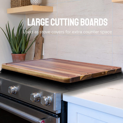 24 x 18 Inch XXL Countertop Cutting Boards - BEZIA Extra Large Chopping Board for Kitchen - Meat Cutting Board for BBQ - Turkey Carving Board - Extra Large Charcuterie Board with Handles, Juice Groove