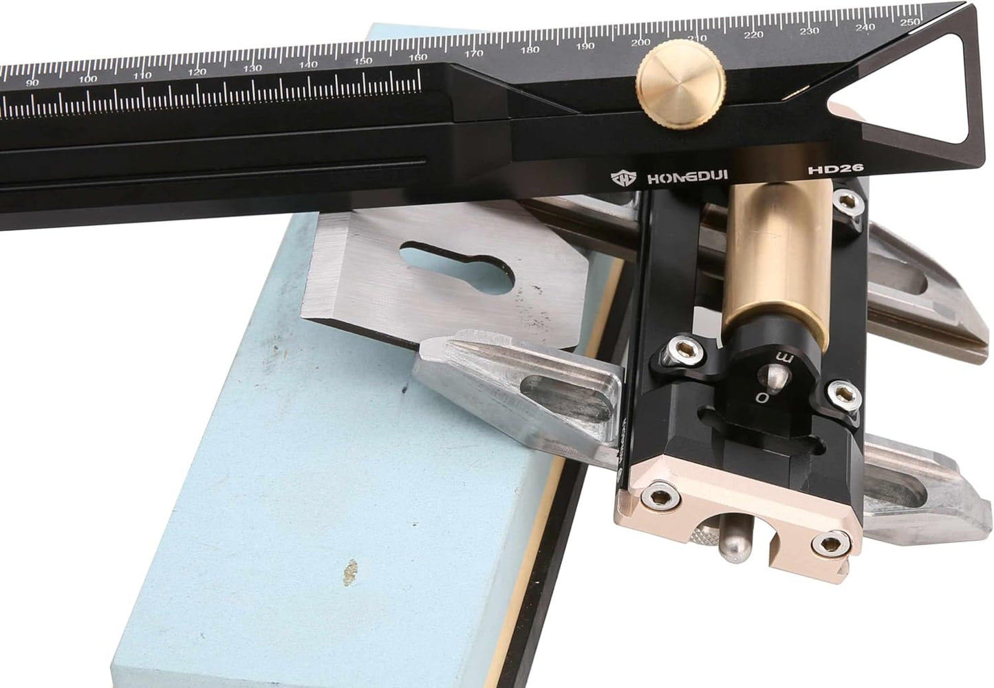 HONGDUI Chisel Sharpening Kit with Honing Guide, Sharpening Angle Fixture & Angle Gauge 15°-47°, Sharpener for 0.1"-3.2" Chisels, Planes, Woodworking Tool