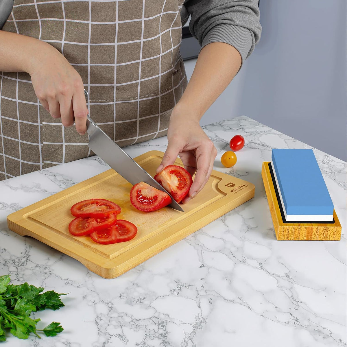 Premium Whetstone Knife Sharpening Stone Kit,2 Side Grit 1000/6000 Whetstone Sharpener,Honing Sharpening Stone Set with NonSlip Bamboo Base & Angle Guide