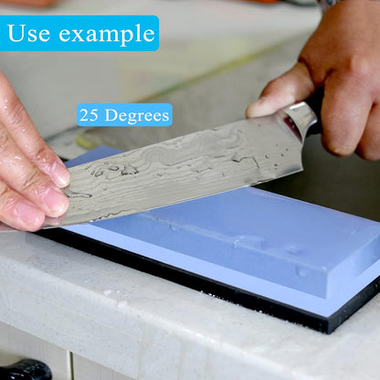 Premium Whetstone Knife Sharpening Stone Kit,2 Side Grit 1000/6000 Whetstone Sharpener,Honing Sharpening Stone Set with NonSlip Bamboo Base & Angle Guide