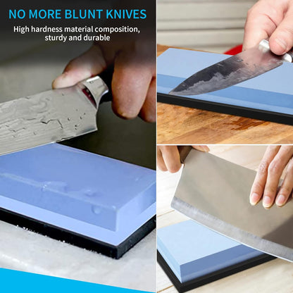 Premium Whetstone Knife Sharpening Stone Kit,2 Side Grit 1000/6000 Whetstone Sharpener,Honing Sharpening Stone Set with NonSlip Bamboo Base & Angle Guide