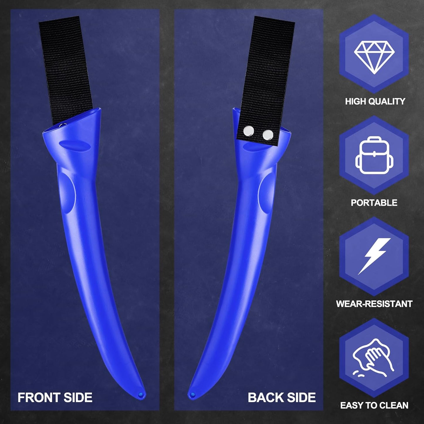 7" Narrow Fillet Knife For Fish W/Sheath & Softgrip Non-Slip Handle, Straight Edged Semi-Flexible Blade, High Carbon Stainless Steel Filet Knife For Outdoor and Kitchen