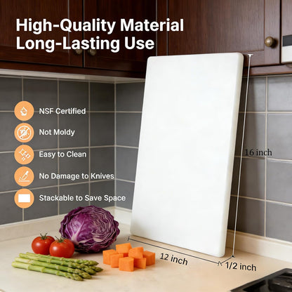 CMI Commercial Grade Cutting Board for Kitchens,Cutting Board Set,Plastic Chopping Board,18 x 12 x 1/2 Inch, Multi-Color 6 of Pack Set,NSF Certified,for Vegetable Meat or Cheese