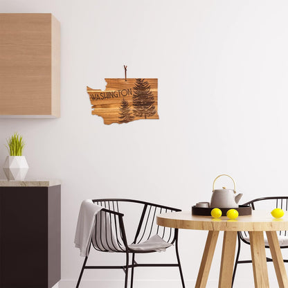 Totally Bamboo Rock & Branch Origins Series New York State Shaped Cutting Board and Charcuterie Serving Tray, Includes Hang Tie for Wall Display
