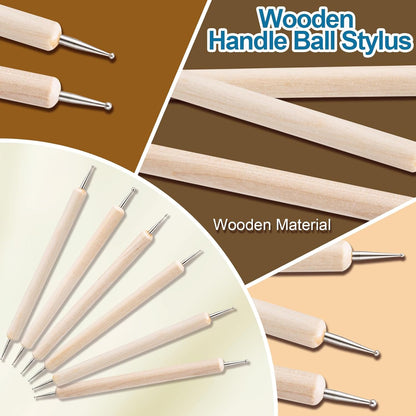 Amrules Clay Tools Kit, 12 PCS Polymer Clay Cutter Tools, Rectangle Shape Acrylic Press Board and Roller Pin Supplies Suitable for Shaping, Carving, Pottery Craft and DIY Projects