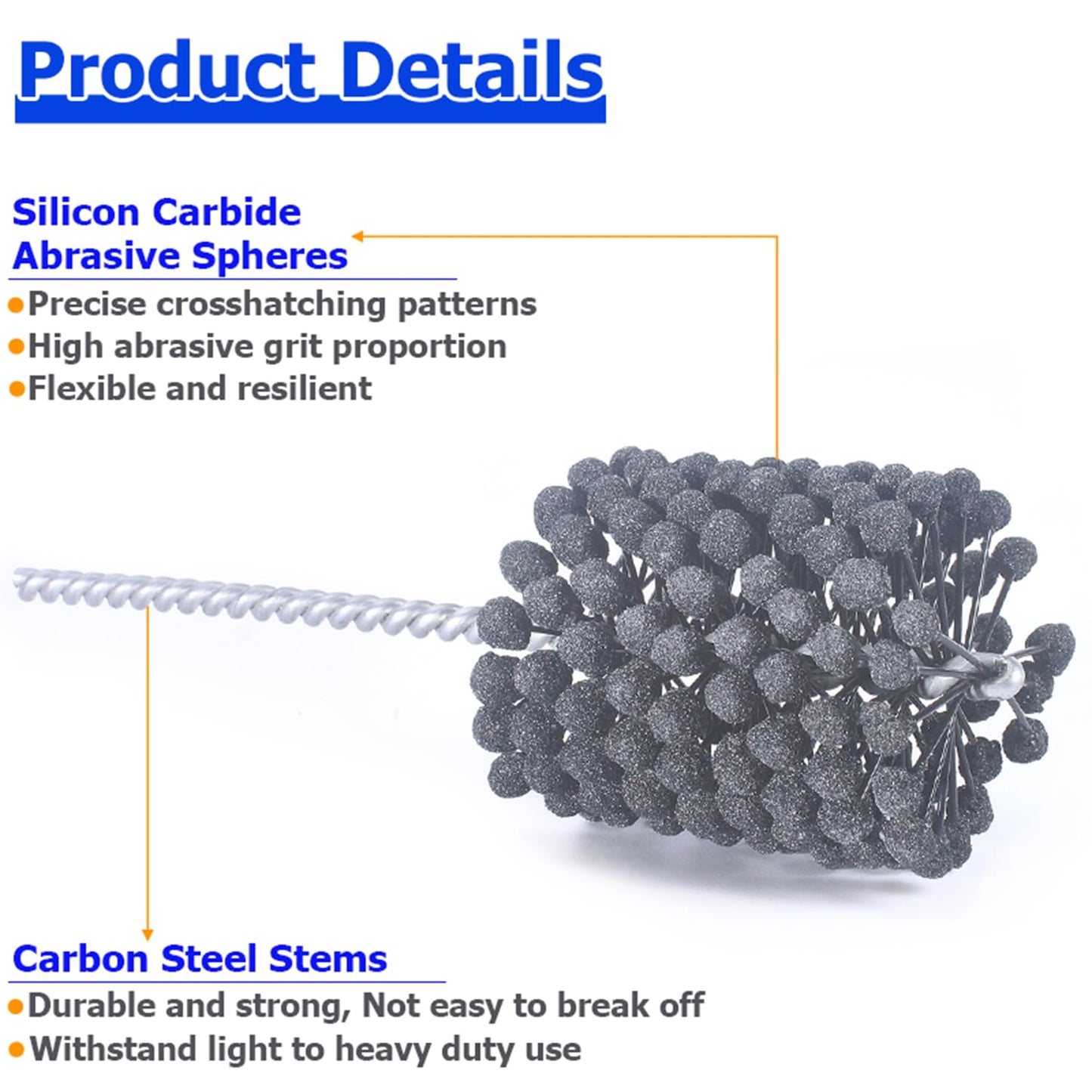 Garhgi 1-3/8" (35mm) Cylinder Honing Brush, 240 Grit Silicon Carbide Nylon Hone Tool, for Engine Cylinder Bore Deburring Finishing Deglazing Cleaning on Metals Steel Cast Iron