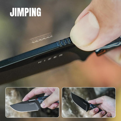 Kizer Cabox Fixed Blade Knife, 3.36" D2 Steel Fixed Blade Hunting Knife G10 Handle with Sheath, Survival Camping Knives 1048A3