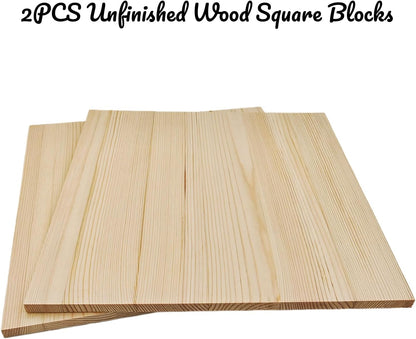 6PCS Unfinished Wood Square Blocks for Crafts, 6x6x1in Blank Wooden Squares Pine Wood Boards for Carving,DIY Wood Coasters,Painting & Burning