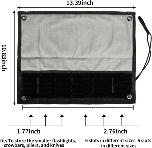 Pocket Knife Display Bag,6 Slots with Pocket Knives, Folding Small Knife Storage Pouch, Knife Roll Bag Organizer, Knives Roll Collection Protector Bag, Tactical Outdoor for EDC Mini Knife Bags