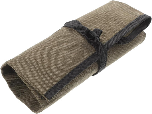 Angoily Woodworking Tool Kit Canvas Tool Roll Organizer Pouch Multi-Pocket Chisel Roll up Bag for Carving Storage and Diy Craftsmen 12.20X10.62 Inches