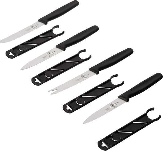 Mercer Culinary Rounded Tip Wavy Serrated Bar Knife, Red, 4.3"
