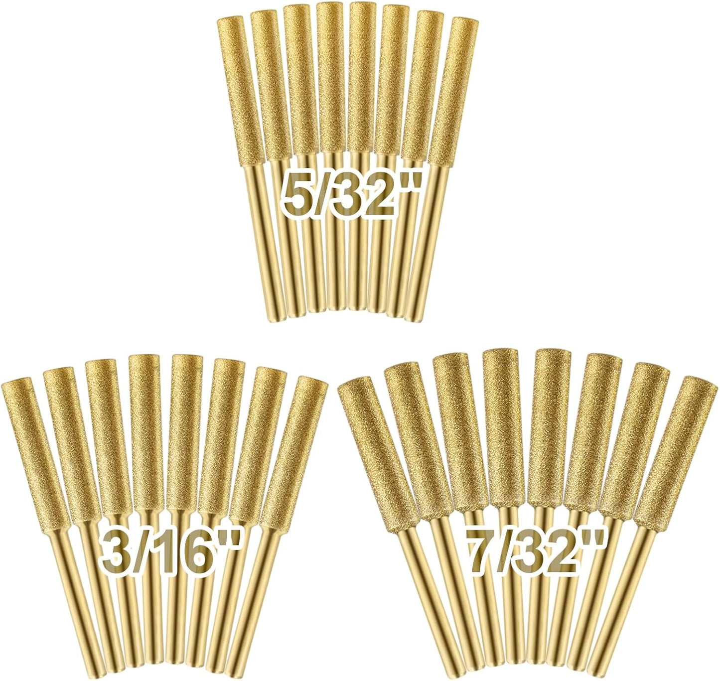 18pcs High Hardness Titanium Plated Chainsaw Sharpener Bits for Chain, Including 5/32''x 6, 3/16''x 6, 7/32''x 6pcs
